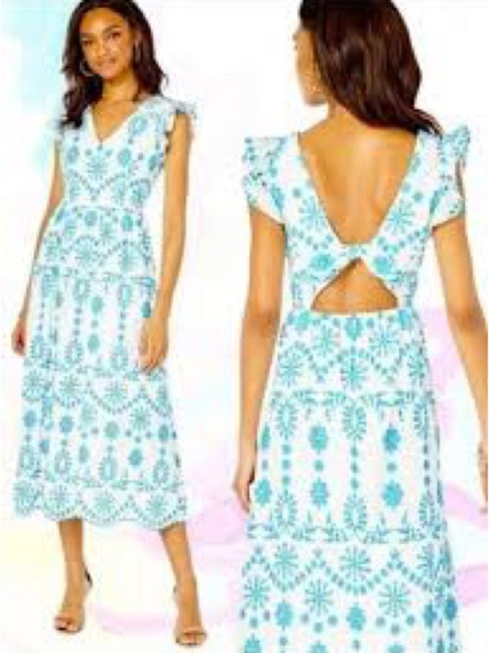 Lillyanne Eyelet MIDI Dress NWT - Picture 2 of 12